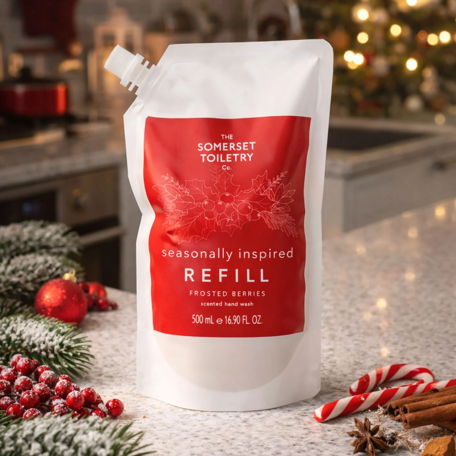 Festive Hand Wash Refill Frosted Berries 500ml - Image 2