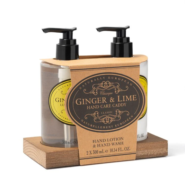 Naturally European Ginger and Lime Hand Care Caddy 2 x 300ml