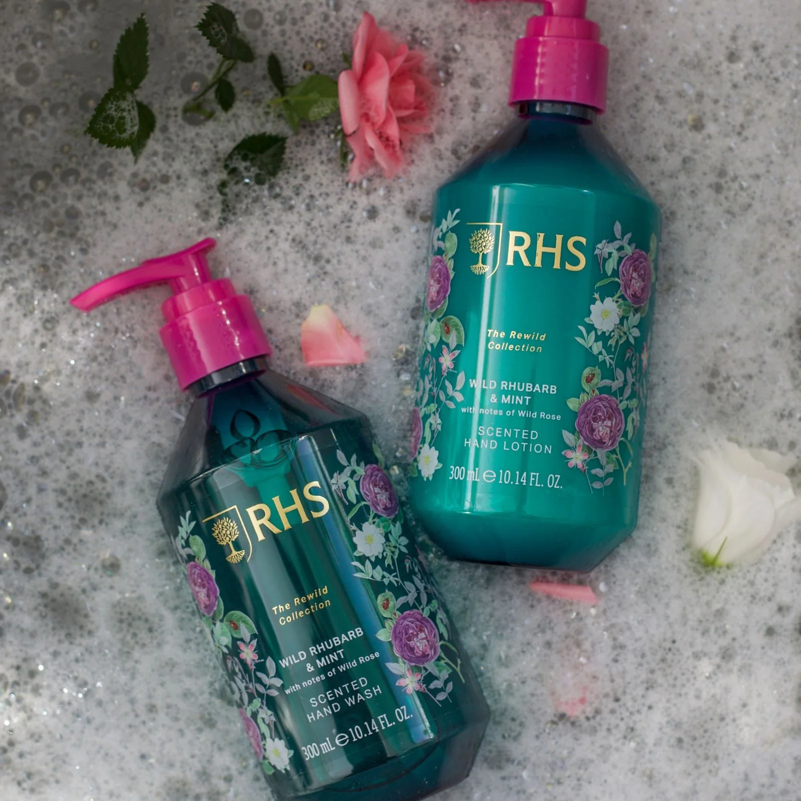 RHS Rewild Rhubarb and Mint Hand Wash 300ml - Image 3