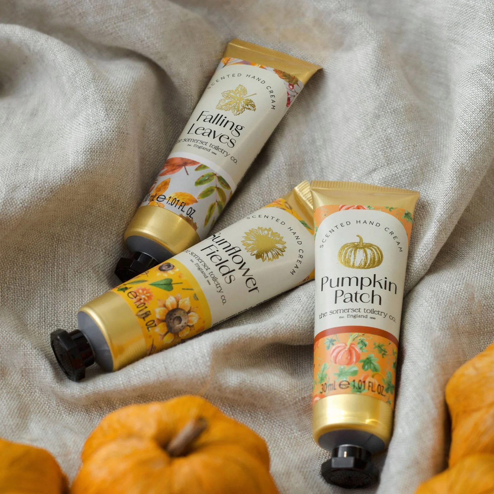 Sunflower Fields Pattern Pumpkin Hand Cream 30ml - Image 3