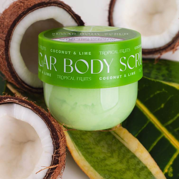 Tropical Fruits Coconut and Lime Body Scrub 310g - Image 2