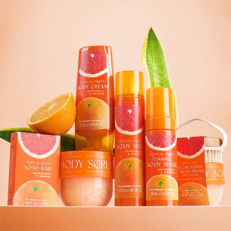 Tropical Fruits Orange and Grapefruit Body Cream 200ml - Image 3